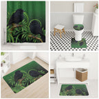 New Zealand Black Robin Bathroom Set Karure Maori Koru Art Tattoo