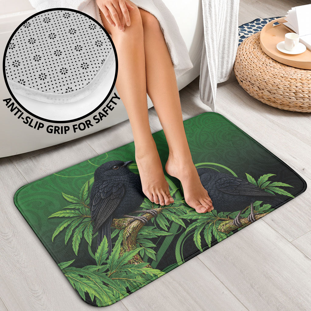 New Zealand Black Robin Bathroom Set Karure Maori Koru Art Tattoo