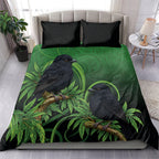 New Zealand Black Robin Bedding Set Karure Maori Koru Art Tattoo