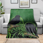 New Zealand Black Robin Blanket Karure Maori Koru Art Tattoo