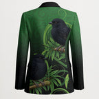New Zealand Black Robin Blazer Karure Maori Koru Art Tattoo