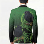 New Zealand Black Robin Blazer Karure Maori Koru Art Tattoo