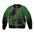 New Zealand Black Robin Bomber Jacket Karure Maori Koru Art Tattoo