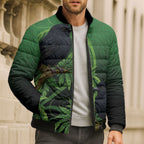 New Zealand Black Robin Bomber Puffer Jacket Karure Maori Koru Art Tattoo