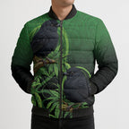 New Zealand Black Robin Bomber Puffer Jacket Karure Maori Koru Art Tattoo