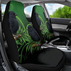 New Zealand Black Robin Car Seat Cover Karure Maori Koru Art Tattoo