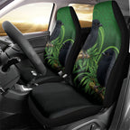 New Zealand Black Robin Car Seat Cover Karure Maori Koru Art Tattoo