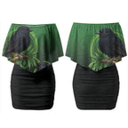 New Zealand Black Robin Couples Matching Off Shoulder Short Dress and Hawaiian Shirt Karure Maori Koru Art Tattoo
