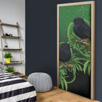 New Zealand Black Robin Door Cover Karure Maori Koru Art Tattoo