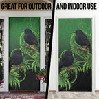 New Zealand Black Robin Door Cover Karure Maori Koru Art Tattoo