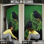 New Zealand Black Robin Door Cover Karure Maori Koru Art Tattoo