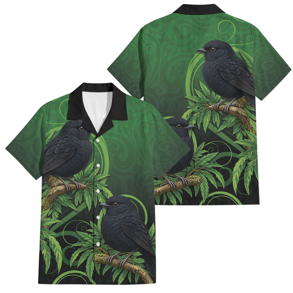 New Zealand Black Robin Family Matching Off Shoulder Maxi Dress and Hawaiian Shirt Karure Maori Koru Art Tattoo