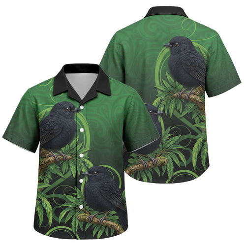New Zealand Black Robin Family Matching Off Shoulder Maxi Dress and Hawaiian Shirt Karure Maori Koru Art Tattoo
