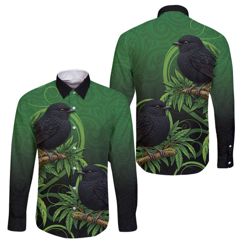 New Zealand Black Robin Family Matching Tank Maxi Dress and Hawaiian Shirt Karure Maori Koru Art Tattoo
