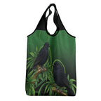 New Zealand Black Robin Grocery Bag Karure Maori Koru Art Tattoo