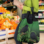 New Zealand Black Robin Grocery Bag Karure Maori Koru Art Tattoo