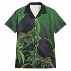 New Zealand Black Robin Hawaiian Shirt Karure Maori Koru Art Tattoo