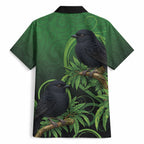 New Zealand Black Robin Hawaiian Shirt Karure Maori Koru Art Tattoo