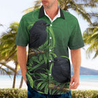New Zealand Black Robin Hawaiian Shirt Karure Maori Koru Art Tattoo