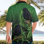 New Zealand Black Robin Hawaiian Shirt Karure Maori Koru Art Tattoo