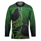New Zealand Black Robin Hockey Jersey Karure Maori Koru Art Tattoo