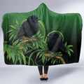 New Zealand Black Robin Hooded Blanket Karure Maori Koru Art Tattoo