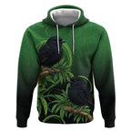 New Zealand Black Robin Hoodie Karure Maori Koru Art Tattoo