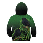 New Zealand Black Robin Kid Hoodie Karure Maori Koru Art Tattoo