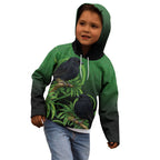 New Zealand Black Robin Kid Hoodie Karure Maori Koru Art Tattoo