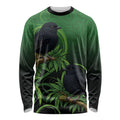 New Zealand Black Robin Long Sleeve Shirt Karure Maori Koru Art Tattoo
