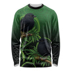 New Zealand Black Robin Long Sleeve Shirt Karure Maori Koru Art Tattoo