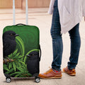 New Zealand Black Robin Luggage Cover Karure Maori Koru Art Tattoo