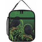 New Zealand Black Robin Lunch Bag Karure Maori Koru Art Tattoo