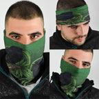 New Zealand Black Robin Neck Gaiter Karure Maori Koru Art Tattoo