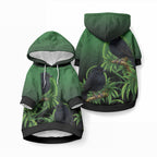 New Zealand Black Robin Pet Hoodie Karure Maori Koru Art Tattoo