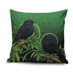 New Zealand Black Robin Pillow Cover Karure Maori Koru Art Tattoo
