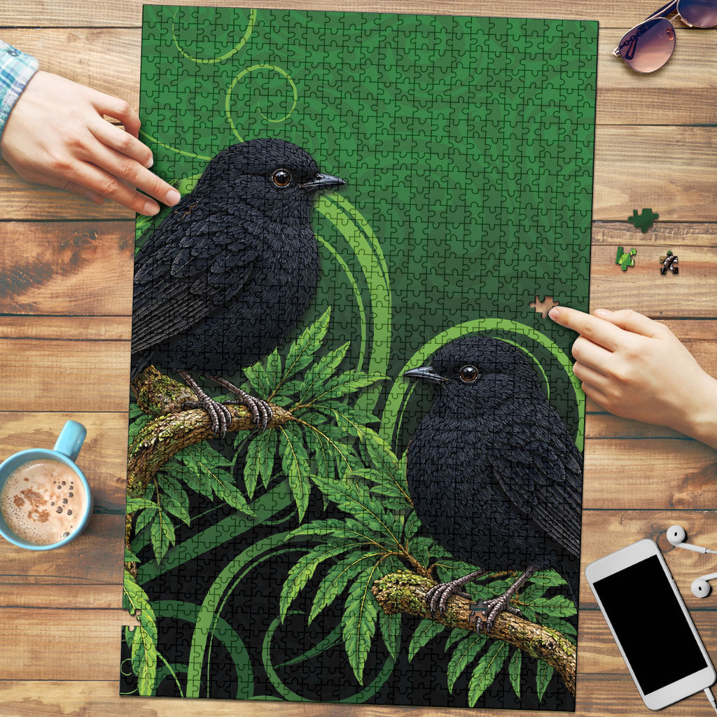 New Zealand Black Robin Puzzle Karure Maori Koru Art Tattoo