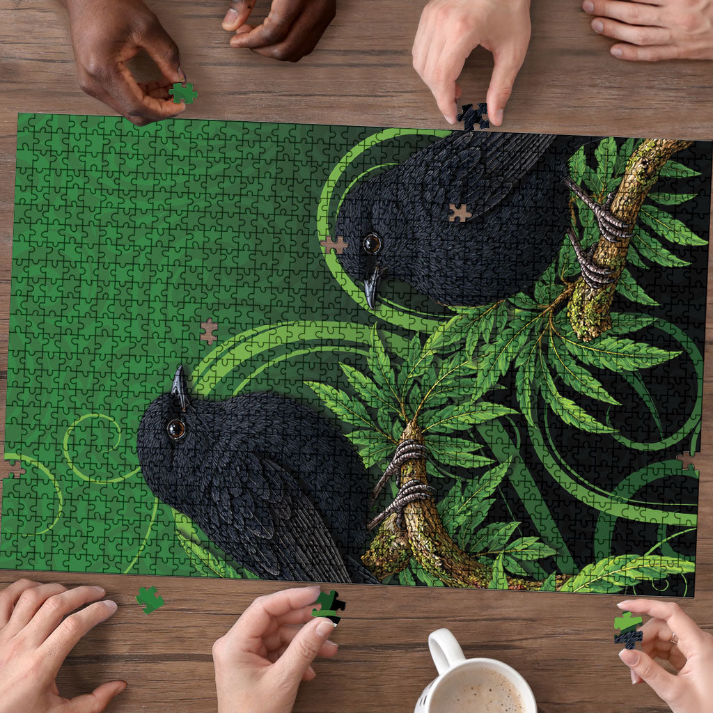 New Zealand Black Robin Puzzle Karure Maori Koru Art Tattoo
