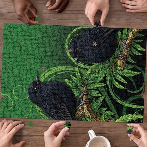 New Zealand Black Robin Puzzle Karure Maori Koru Art Tattoo