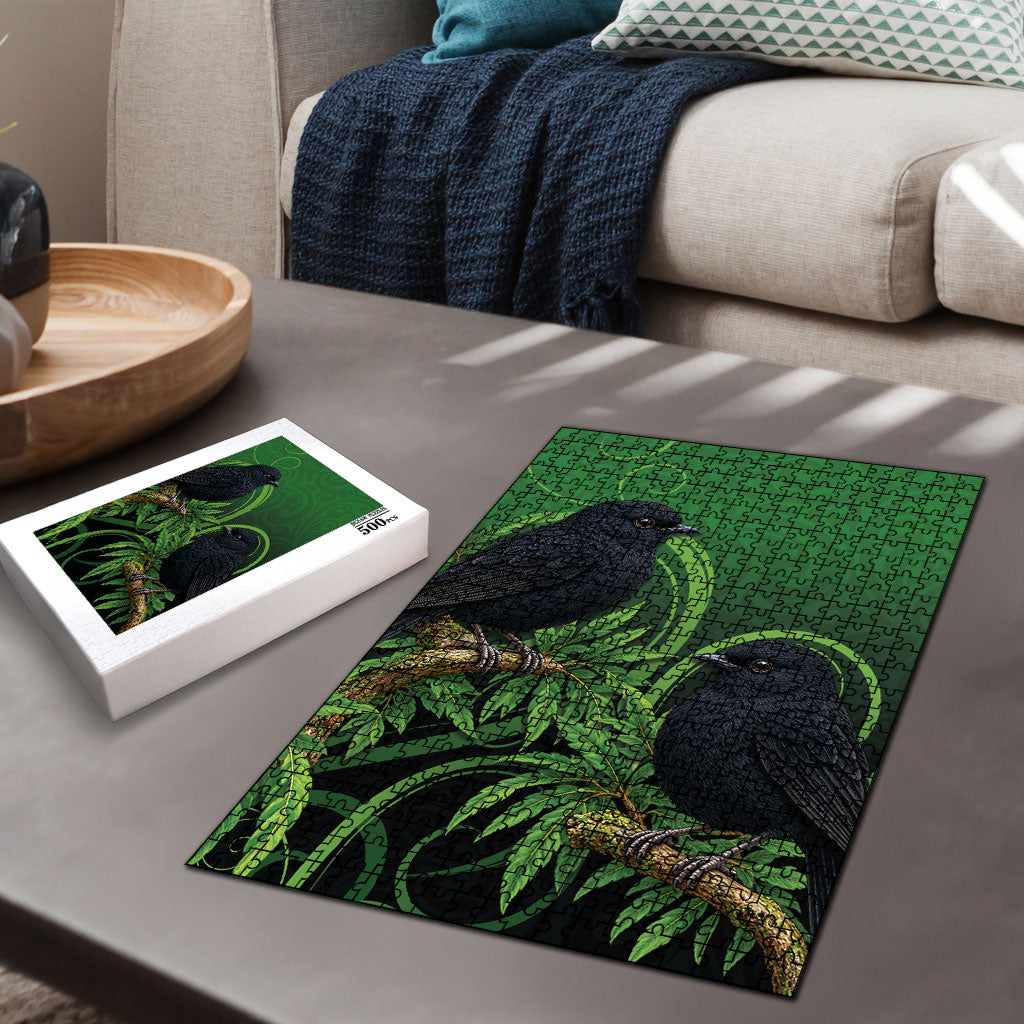 New Zealand Black Robin Puzzle Karure Maori Koru Art Tattoo