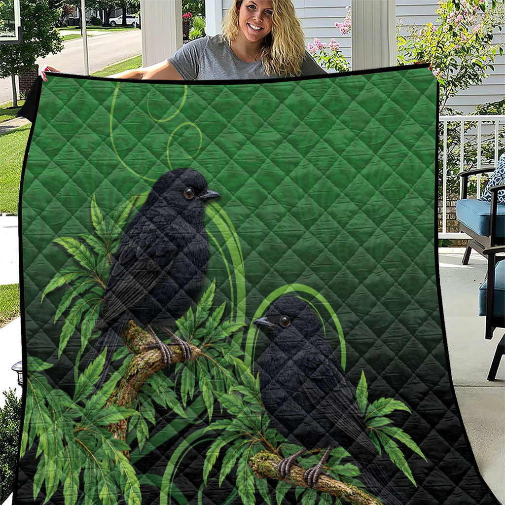 New Zealand Black Robin Quilt Karure Maori Koru Art Tattoo