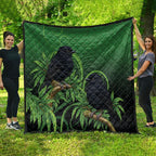 New Zealand Black Robin Quilt Karure Maori Koru Art Tattoo
