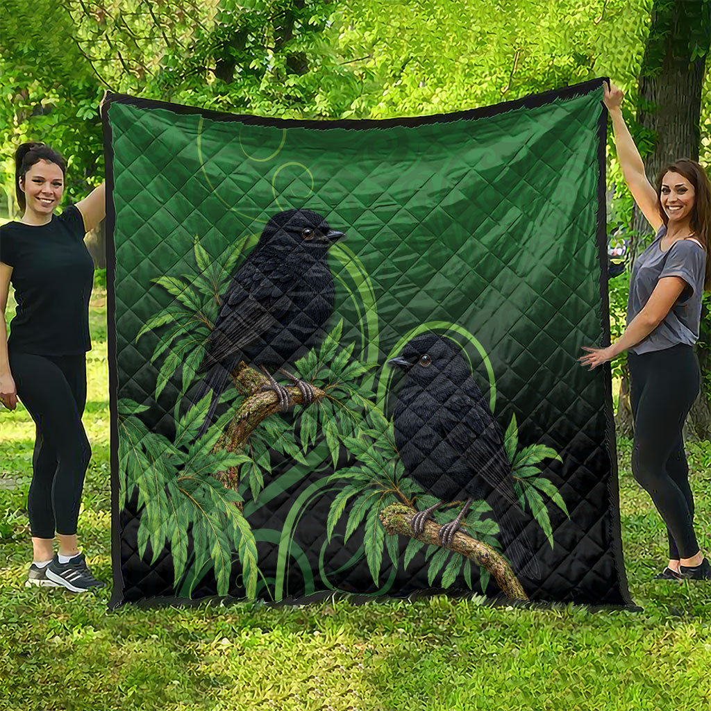 New Zealand Black Robin Quilt Karure Maori Koru Art Tattoo