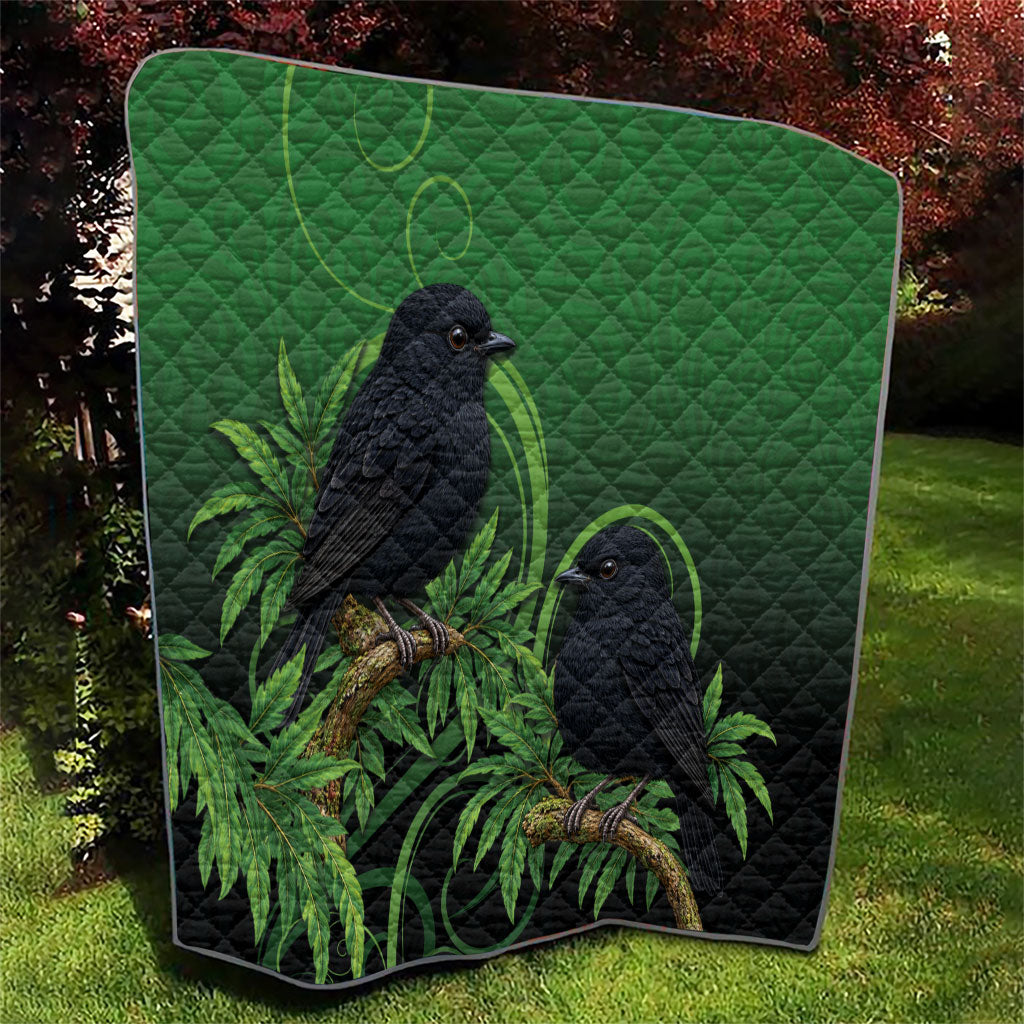 New Zealand Black Robin Quilt Karure Maori Koru Art Tattoo
