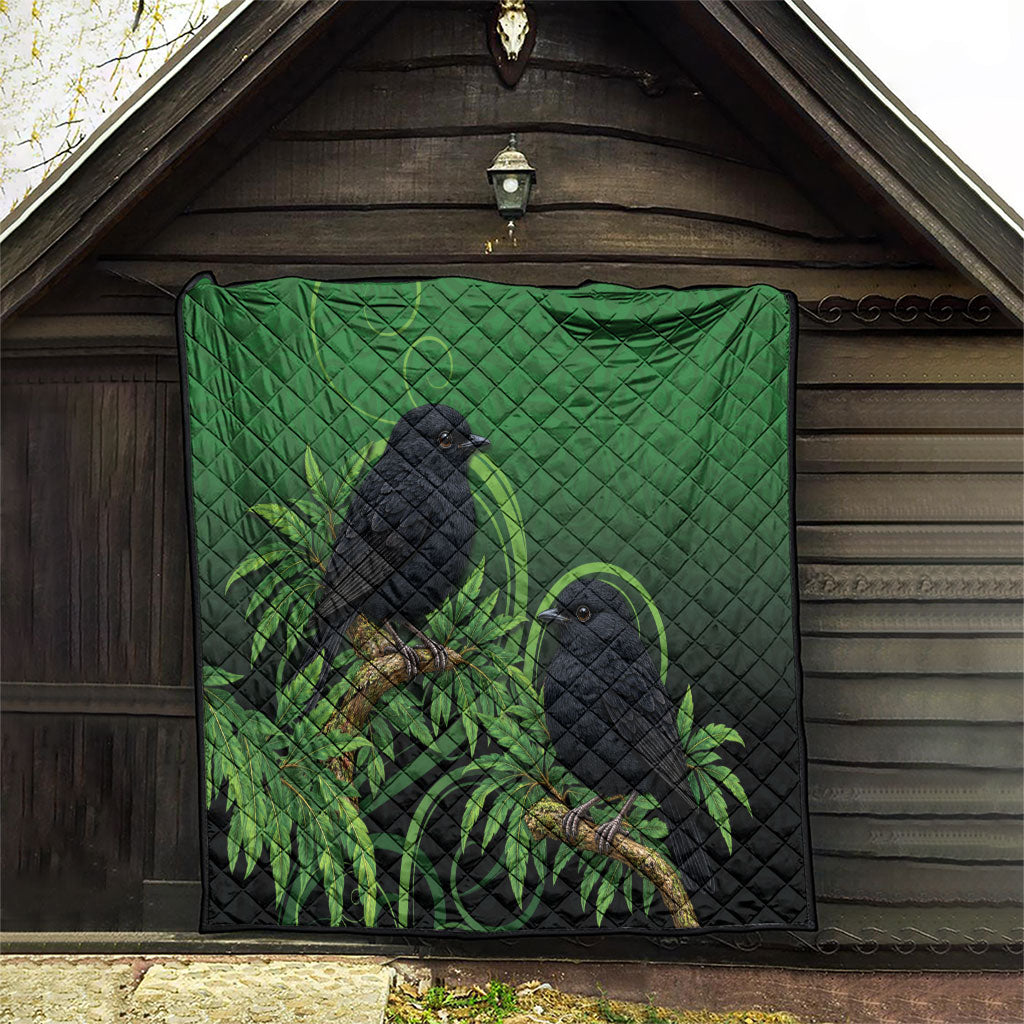 New Zealand Black Robin Quilt Karure Maori Koru Art Tattoo