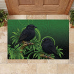 New Zealand Black Robin Rubber Doormat Karure Maori Koru Art Tattoo