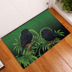 New Zealand Black Robin Rubber Doormat Karure Maori Koru Art Tattoo
