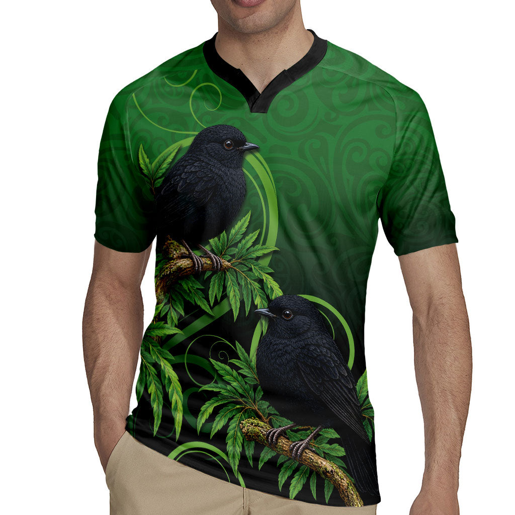 New Zealand Black Robin Rugby Jersey Karure Maori Koru Art Tattoo