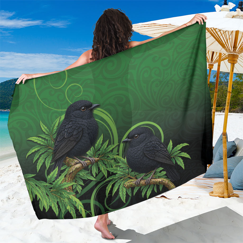 New Zealand Black Robin Sarong Karure Maori Koru Art Tattoo