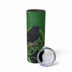 New Zealand Black Robin Skinny Tumbler Karure Maori Koru Art Tattoo
